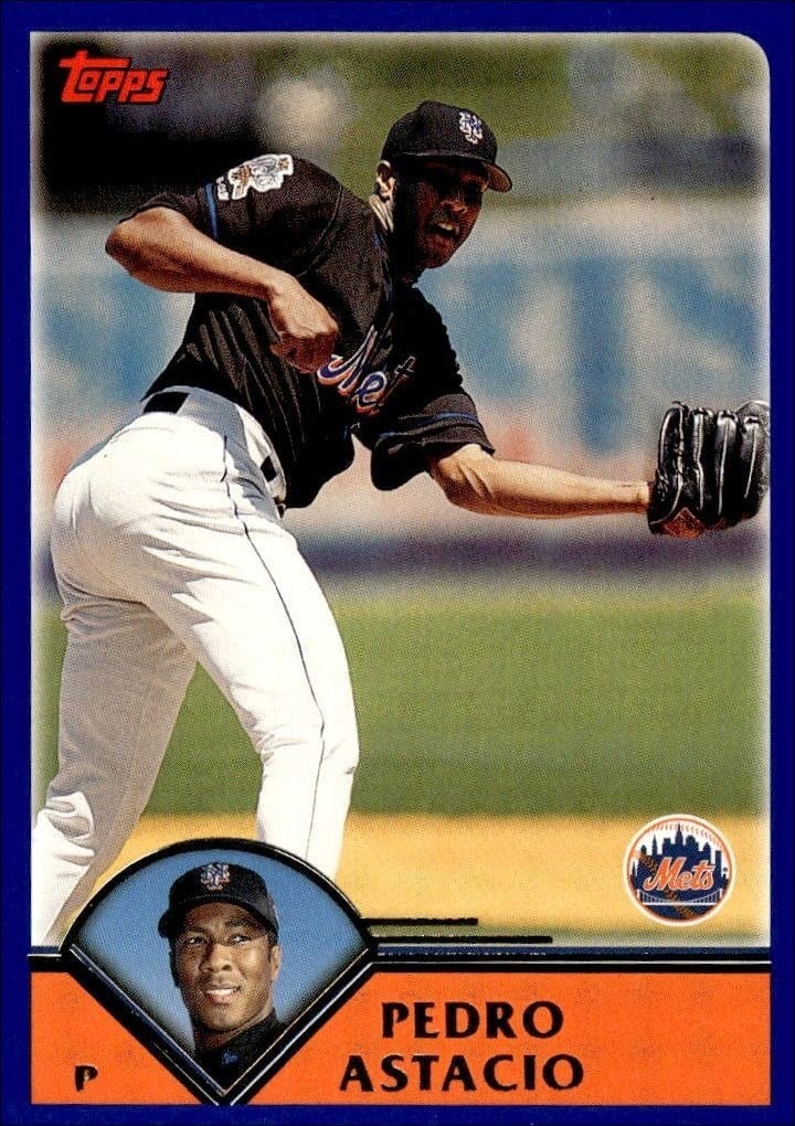 Pedro Astacio 2003 Topps #482 Baseball Trading Card - Front 2003 Topps Pedro Astacio #482 baseball trading card front