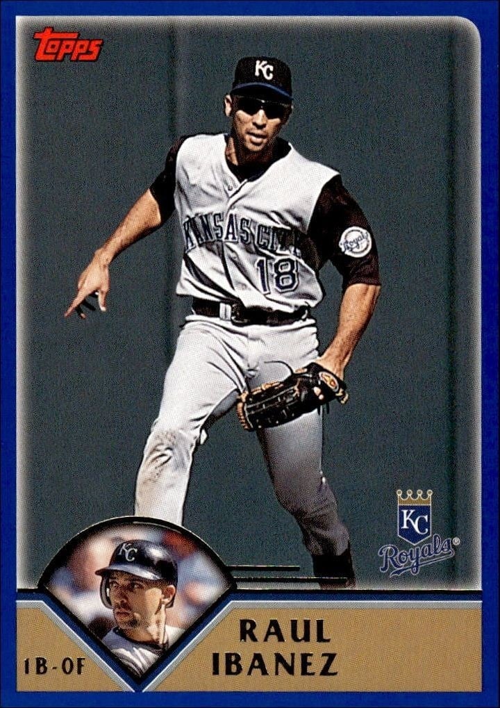 Raul Ibanez 2003 Topps #308 Baseball Trading Card - Front 2003 Topps Raul Ibanez #308 baseball trading card front