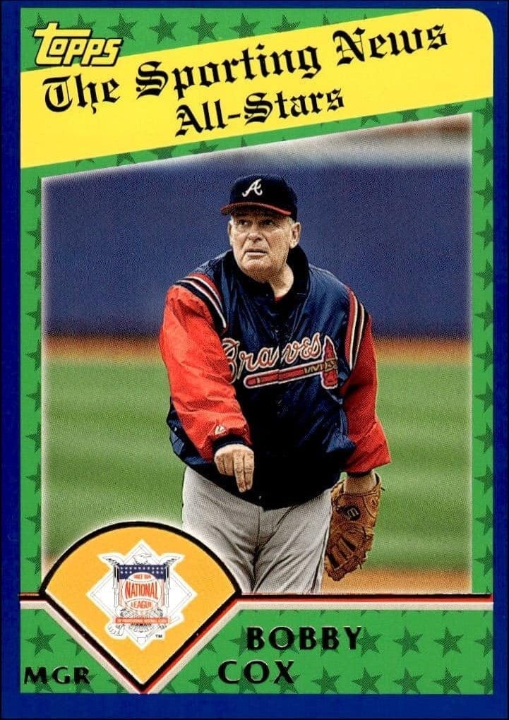 Bobby Cox 2003 Topps #719 Baseball Trading Card - Front 2003 Topps Bobby Cox #719 baseball trading card front
