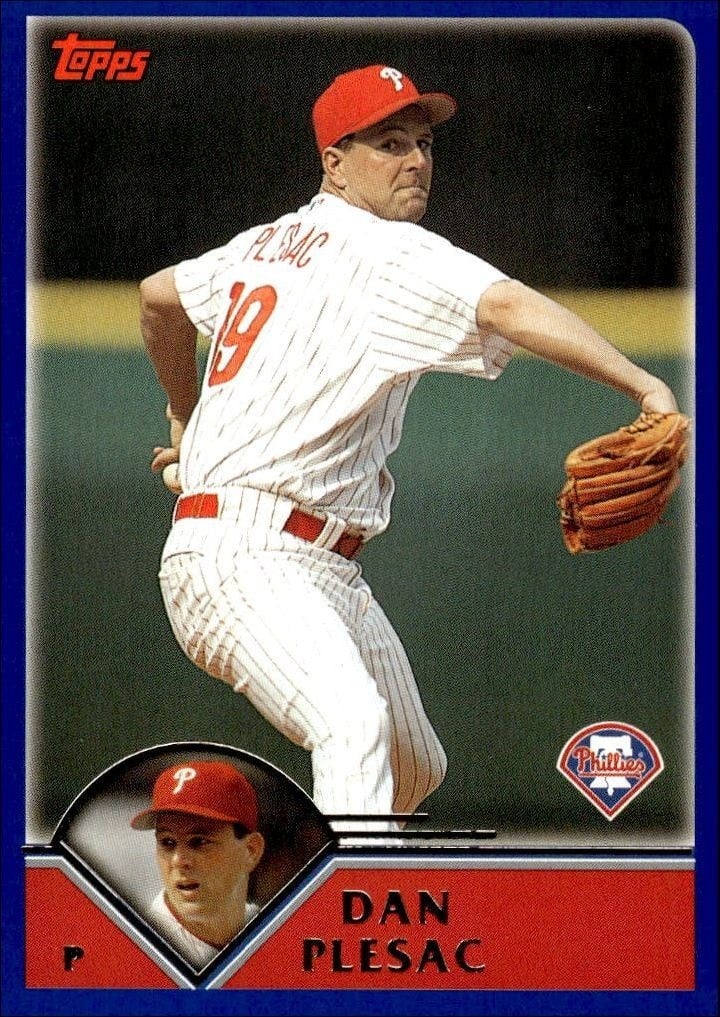 Dan Plesac 2003 Topps #592 Baseball Trading Card - Front 2003 Topps Dan Plesac #592 baseball trading card front