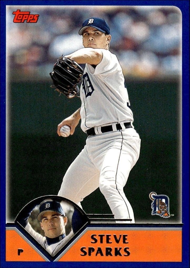 Steve Sparks 2003 Topps #594 Baseball Trading Card - Front 2003 Topps Steve Sparks #594 baseball trading card front