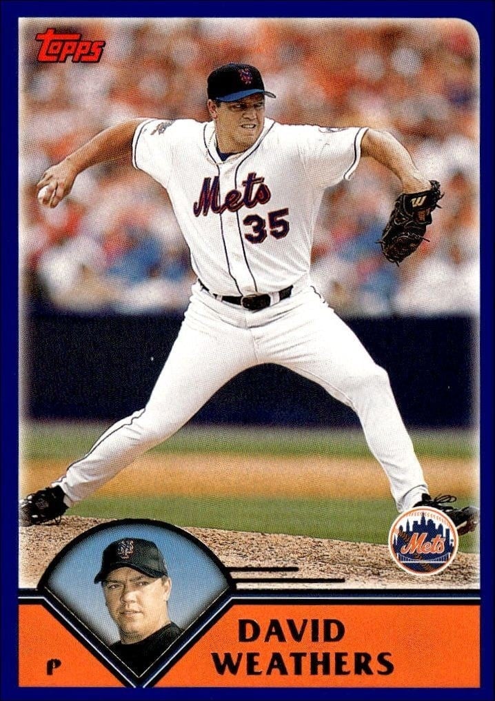 David Weathers 2003 Topps #590 Baseball Trading Card - Front 2003 Topps David Weathers #590 baseball trading card front