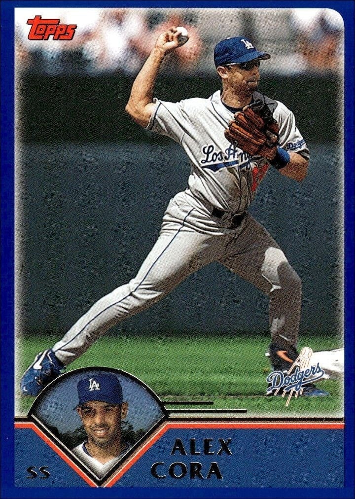 Alex Cora 2003 Topps #586 Baseball Trading Card - Front 2003 Topps Alex Cora #586 baseball trading card front