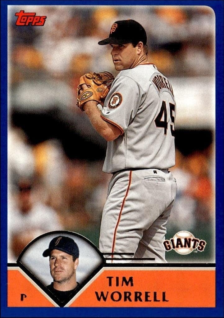 Tim Worrell 2003 Topps #553 Baseball Trading Card - Front 2003 Topps Tim Worrell #553 baseball trading card front