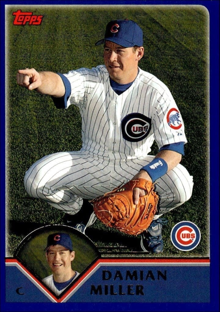 Damian Miller 2003 Topps #555 Baseball Trading Card - Front 2003 Topps Damian Miller #555 baseball trading card front