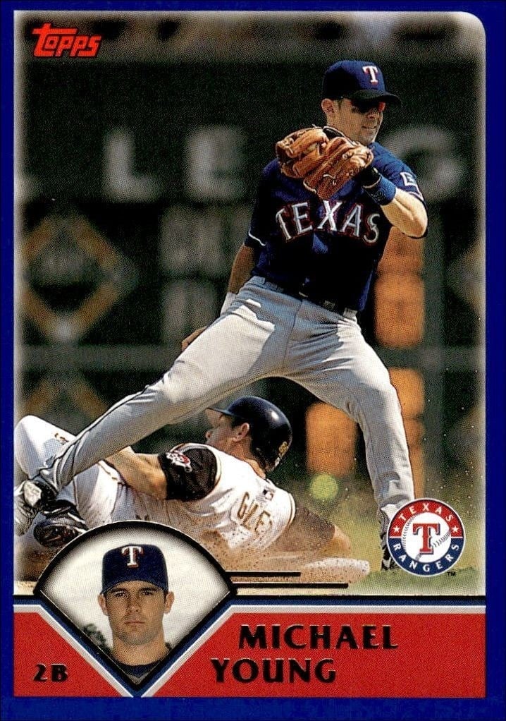 Michael Young 2003 Topps #513 Baseball Trading Card - Front 2003 Topps Michael Young #513 baseball trading card front