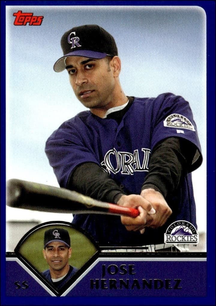 Jose Hernandez 2003 Topps #502 Baseball Trading Card - Front 2003 Topps Jose Hernandez #502 baseball trading card front