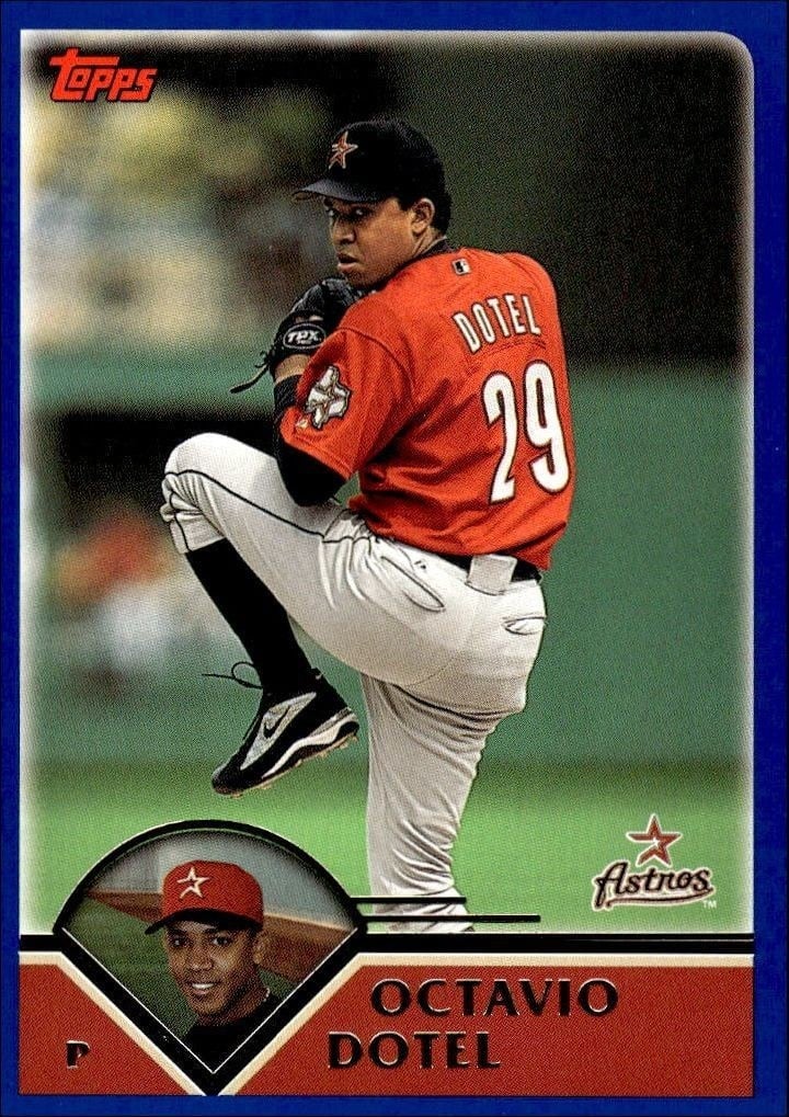 Octavio Dotel 2003 Topps #503 Baseball Trading Card - Front 2003 Topps Octavio Dotel #503 baseball trading card front