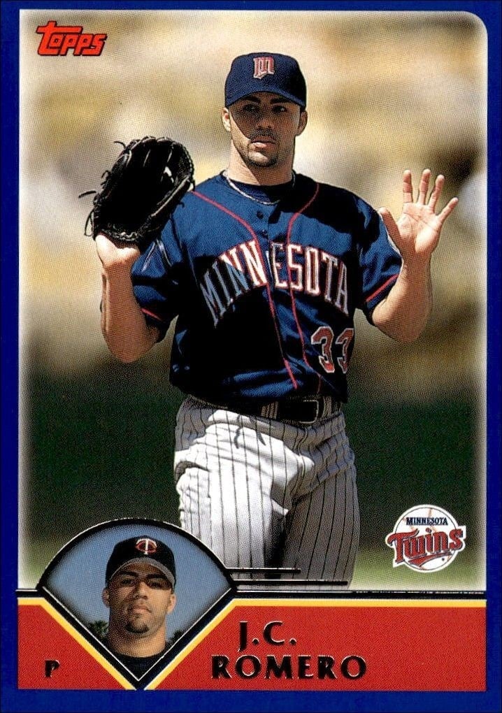 J.C. Romero 2003 Topps #545 Baseball Trading Card - Front 2003 Topps J.C. Romero #545 baseball trading card front
