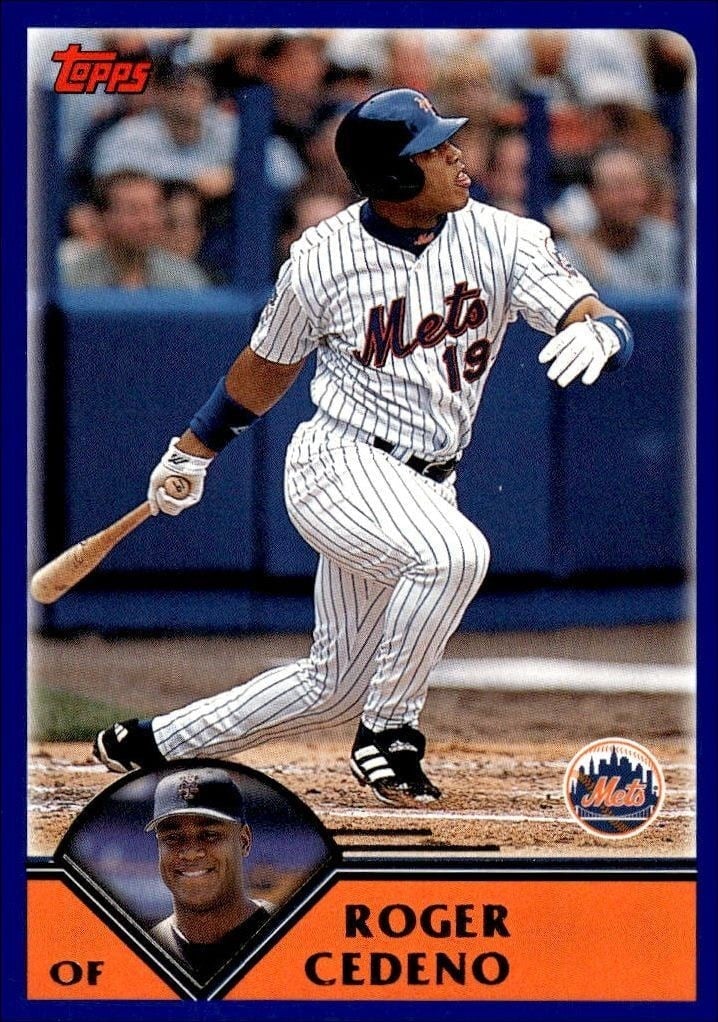 Roger Cedeno 2003 Topps #547 Baseball Trading Card - Front 2003 Topps Roger Cedeno #547 baseball trading card front