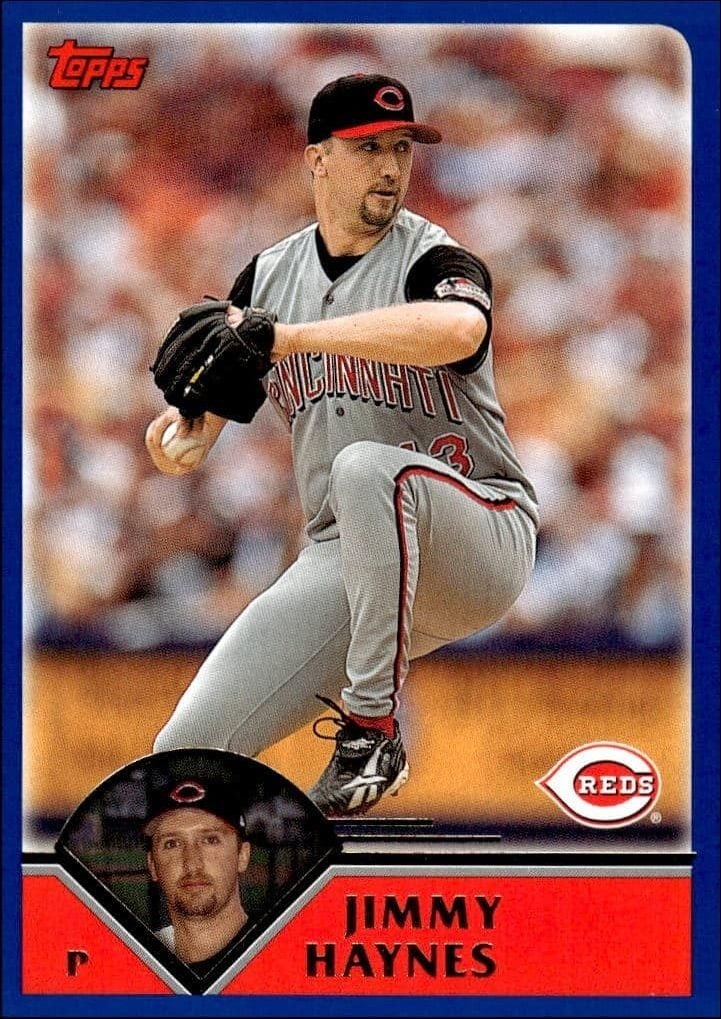 Jimmy Haynes 2003 Topps #542 Baseball Trading Card - Front 2003 Topps Jimmy Haynes #542 baseball trading card front