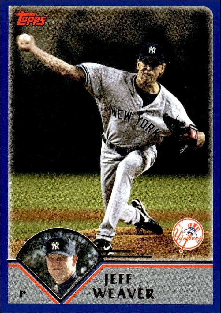 Jeff Weaver 2003 Topps #529 Baseball Trading Card - Front 2003 Topps Jeff Weaver #529 baseball trading card front