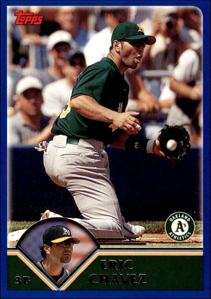 Eric Chavez 2003 Topps #530 Baseball Trading Card - Front 2003 Topps Eric Chavez #530 baseball trading card front