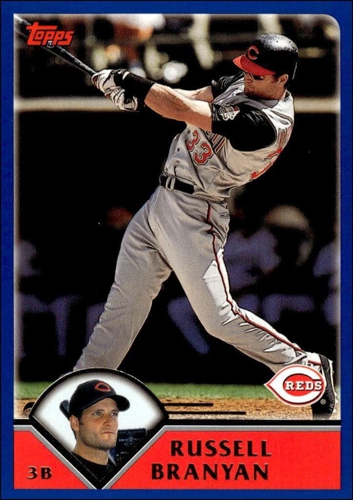 Russell Branyan 2003 Topps #610 Baseball Trading Card - Front 2003 Topps Russell Branyan #610 baseball trading card front