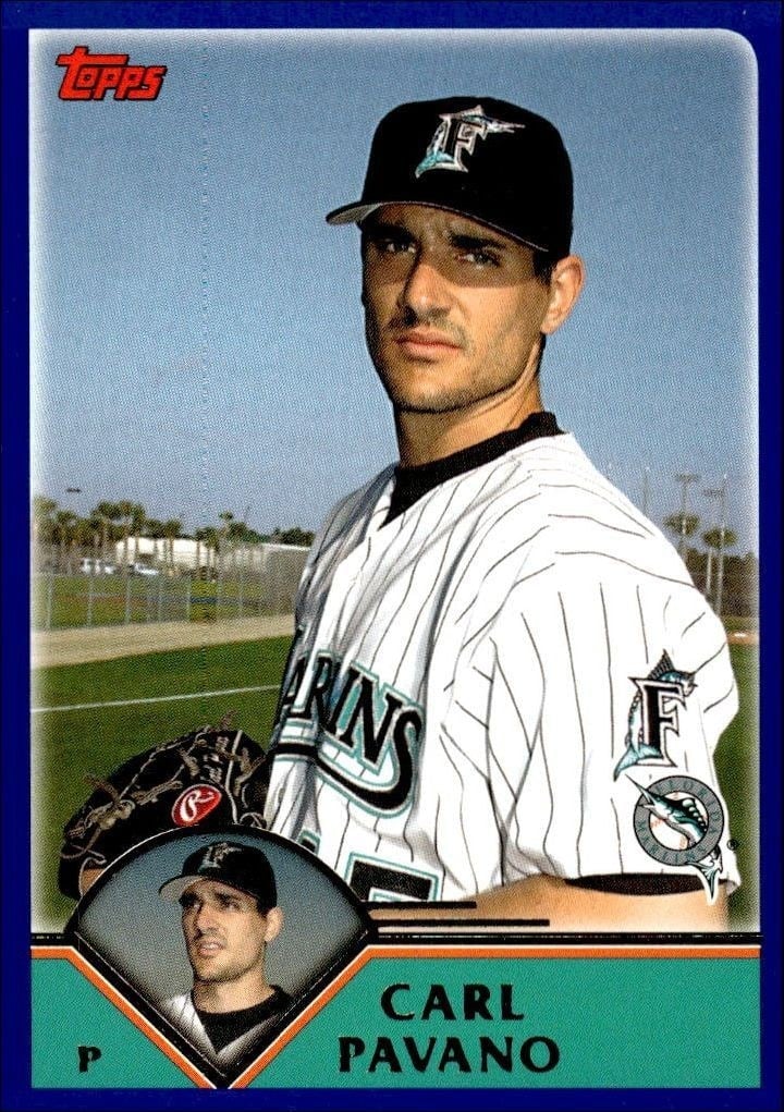 Carl Pavano 2003 Topps #613 Baseball Trading Card - Front 2003 Topps Carl Pavano #613 baseball trading card front