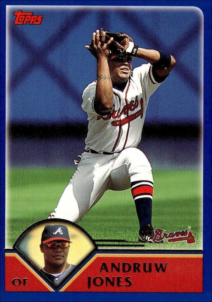 Andruw Jones 2003 Topps #13 Baseball Trading Card - Front 2003 Topps Andruw Jones #13 baseball trading card front