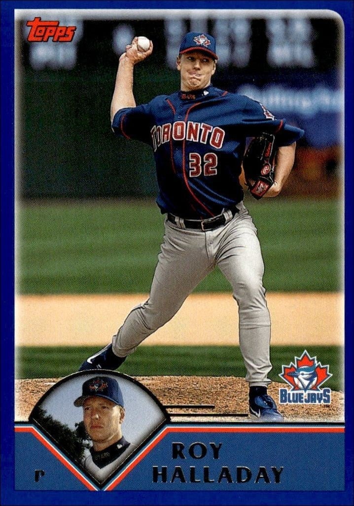 Roy Halladay 2003 Topps #93 Baseball Trading Card - Front 2003 Topps Roy Halladay #93 baseball trading card front