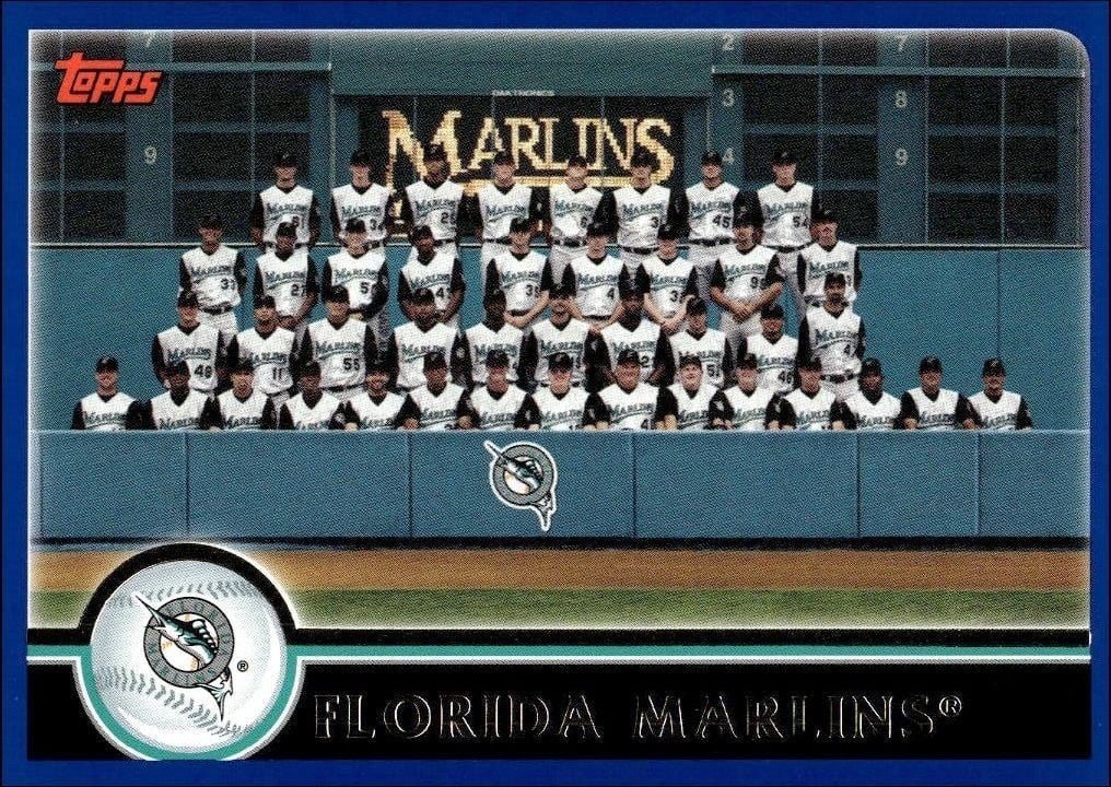 Florida Marlins 2003 Topps #641 Baseball Trading Card - Front 2003 Topps Florida Marlins #641 baseball trading card front