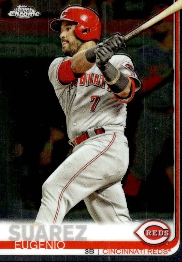 Eugenio Suarez 2019 Topps Chrome #80 Baseball Trading Card - Front 2019 Topps Chrome Eugenio Suarez #80 baseball trading card front