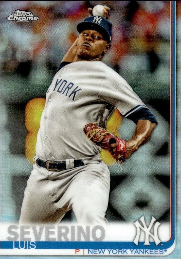 Luis Severino 2019 Topps Chrome #221 Baseball Trading Card - Front 2019 Topps Chrome Luis Severino #221 baseball trading card front