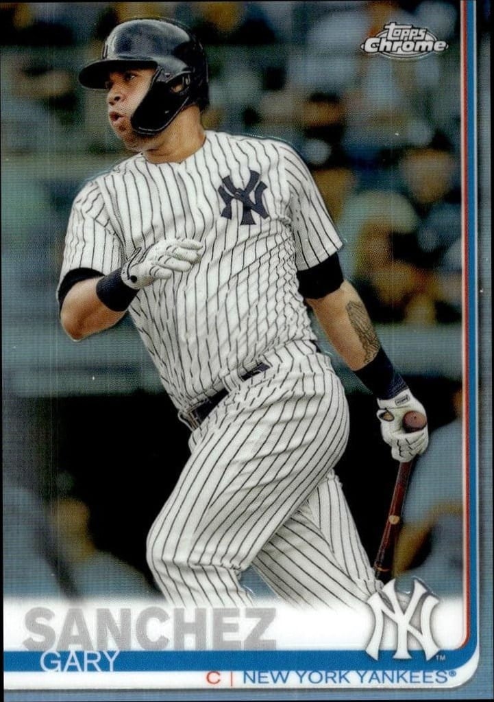 Gary Sanchez 2019 Topps Chrome #353 Baseball Trading Card - Front 2019 Topps Chrome Gary Sanchez #353 baseball trading card front