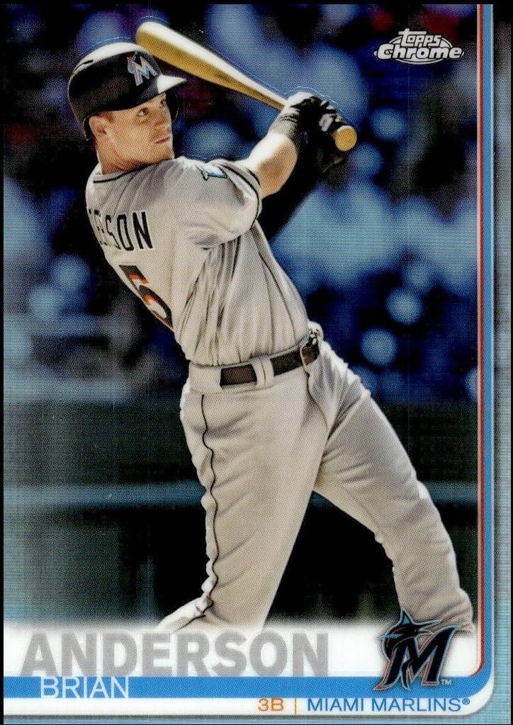 Brian Anderson 2019 Topps Chrome #212 Baseball Trading Card - Front 2019 Topps Chrome Brian Anderson #212 baseball trading card front