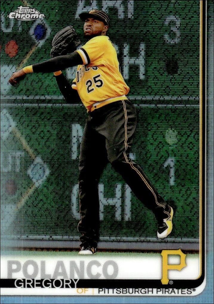 Gregory Polanco 2019 Topps Chrome #198 Baseball Trading Card - Front 2019 Topps Chrome Gregory Polanco #198 baseball trading card front