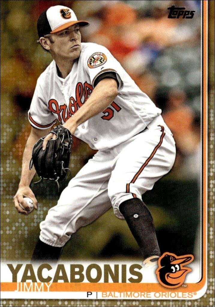 Jimmy Yacabonis 2019 Topps Series 2 #575 Baseball Trading Card - Front 2019 Topps Series 2 Jimmy Yacabonis #575 baseball trading card front