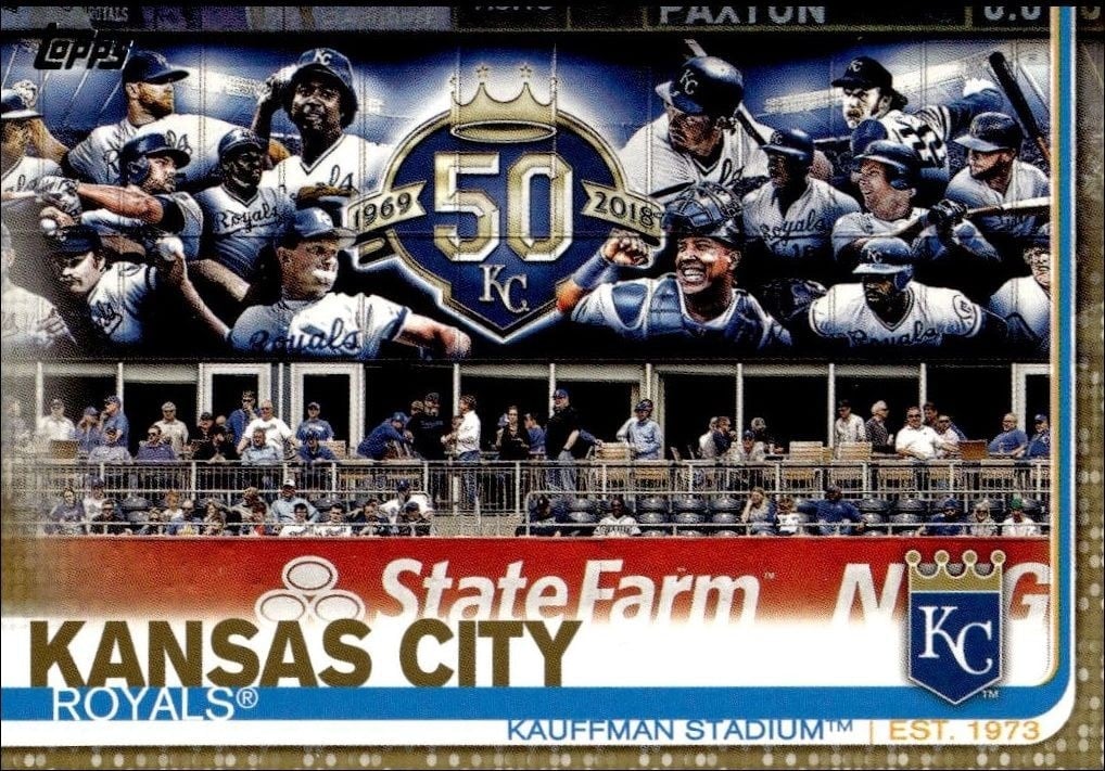 Kauffman Stadium 2019 Topps Series 2 #609 Baseball Trading Card - Front 2019 Topps Series 2 Kauffman Stadium #609 baseball trading card front