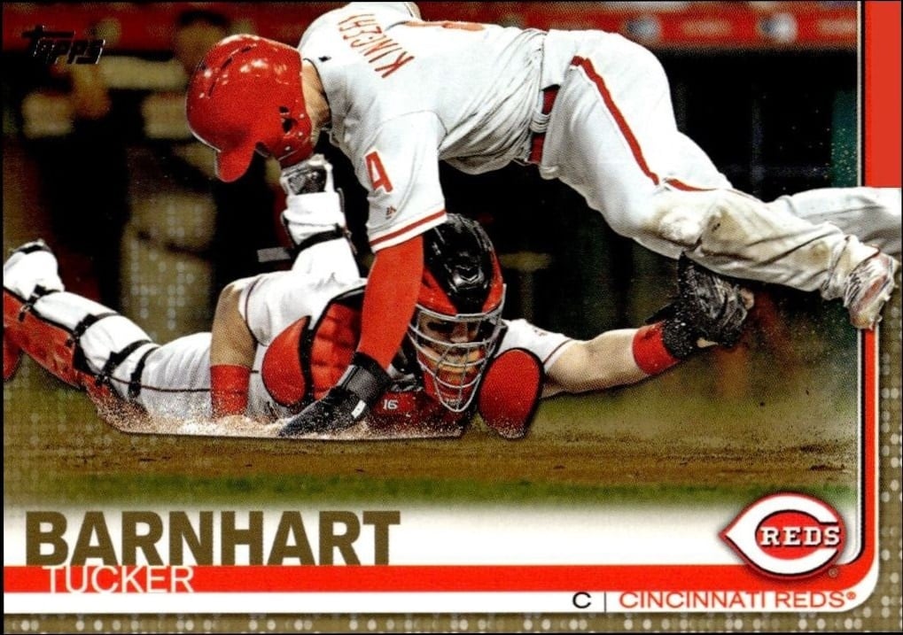 Tucker Barnhart 2019 Topps Series 2 #573 Baseball Trading Card - Front 2019 Topps Series 2 Tucker Barnhart #573 baseball trading card front