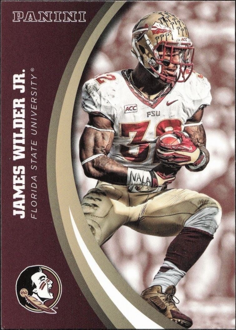 James Wilder Jr. 2015 Panini Florida State Seminoles #30 Football Trading Card - Front 2015 Panini Florida State Seminoles James Wilder Jr. #30 football trading card front