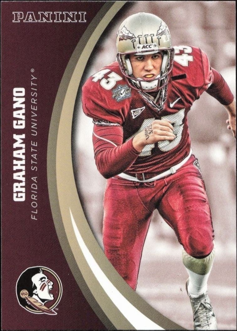 Graham Gano 2015 Panini Florida State Seminoles #27 Football Trading Card - Front 2015 Panini Florida State Seminoles Graham Gano #27 football trading card front