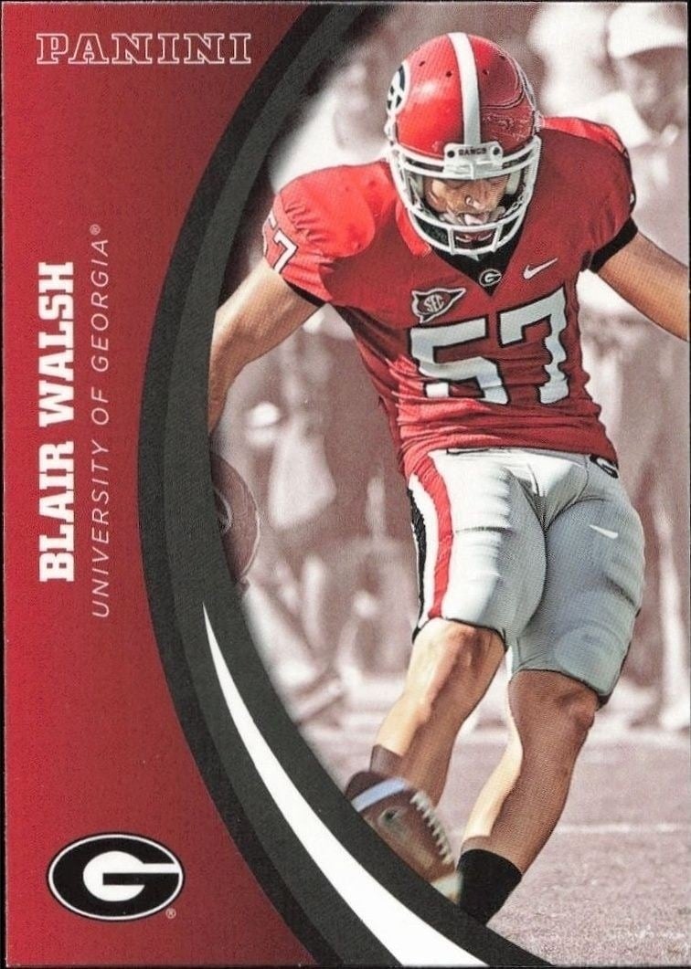 Blair Walsh 2015 Panini Georgia Bulldogs #12 Football Trading Card - Front 2015 Panini Georgia Bulldogs Blair Walsh #12 football trading card front