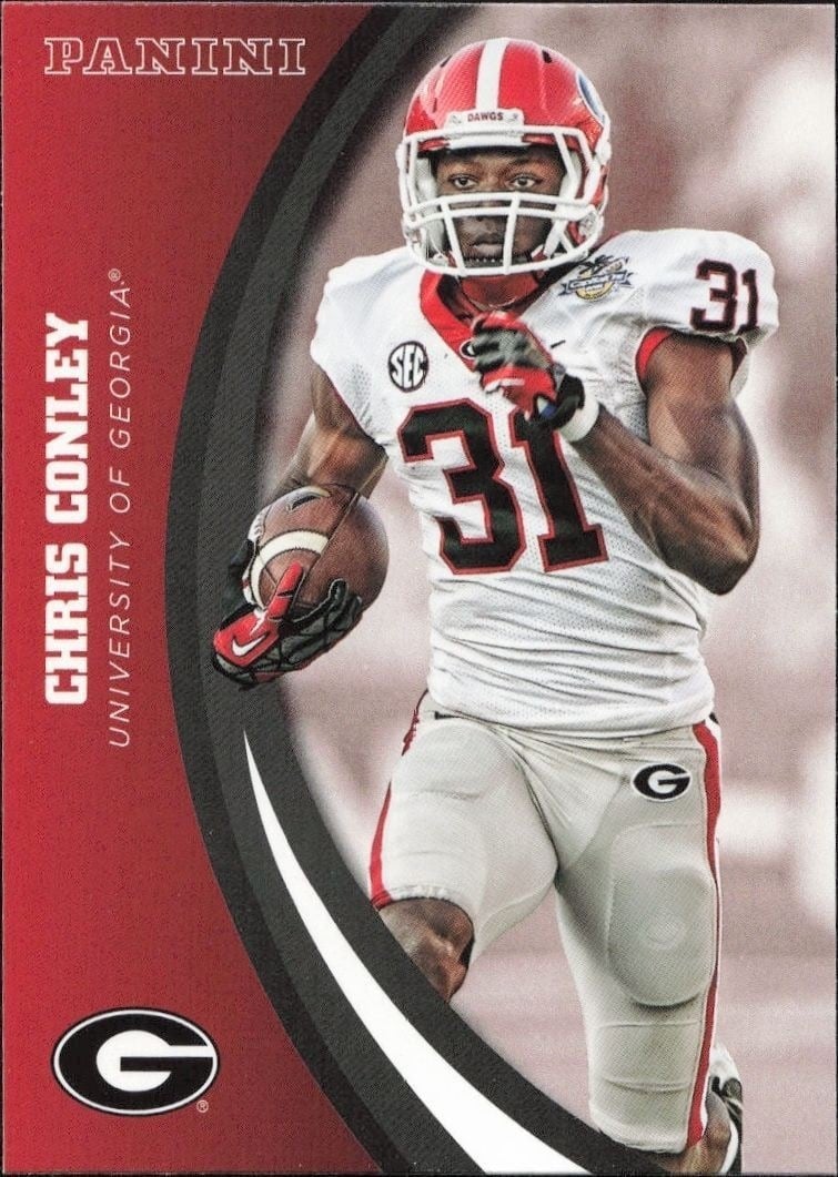 Chris Conley 2015 Panini Georgia Bulldogs #17 Football Trading Card - Front 2015 Panini Georgia Bulldogs Chris Conley #17 football trading card front