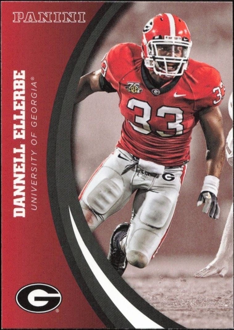 Dannell Ellerbe 2015 Panini Georgia Bulldogs #22 Football Trading Card - Front 2015 Panini Georgia Bulldogs Dannell Ellerbe #22 football trading card front