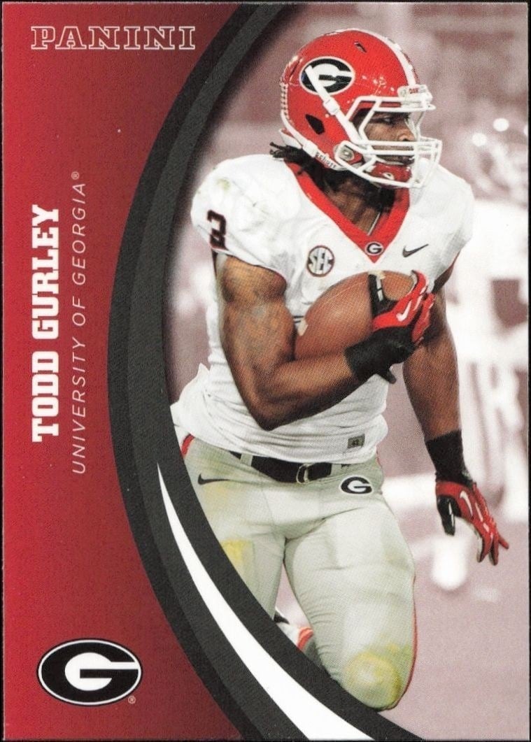Todd Gurley 2015 Panini Georgia Bulldogs #30 Football Trading Card - Front 2015 Panini Georgia Bulldogs Todd Gurley #30 football trading card front