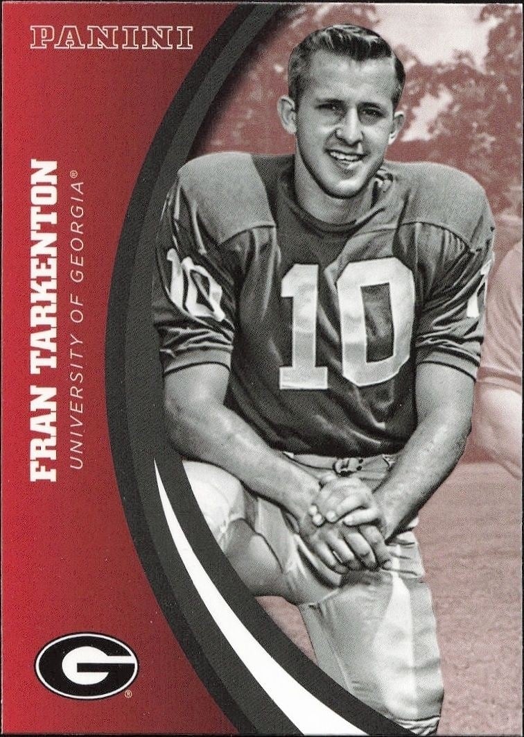 Fran Tarkenton 2015 Panini Georgia Bulldogs #27 Football Trading Card - Front 2015 Panini Georgia Bulldogs Fran Tarkenton #27 football trading card front
