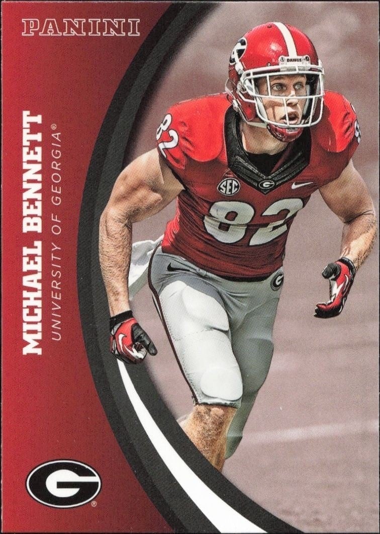 Michael Bennett 2015 Panini Georgia Bulldogs #47 Football Trading Card - Front 2015 Panini Georgia Bulldogs Michael Bennett #47 football trading card front