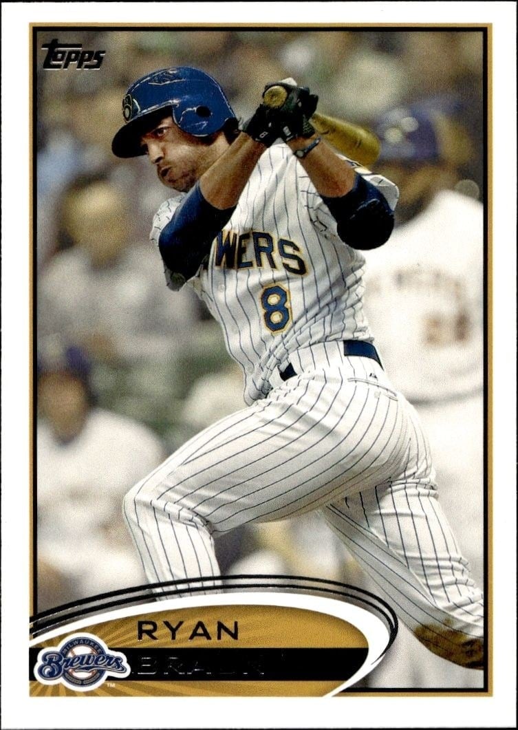Ryan Braun 2012 Topps #1 Baseball Trading Card - Front 2012 Topps Ryan Braun #1 baseball trading card front