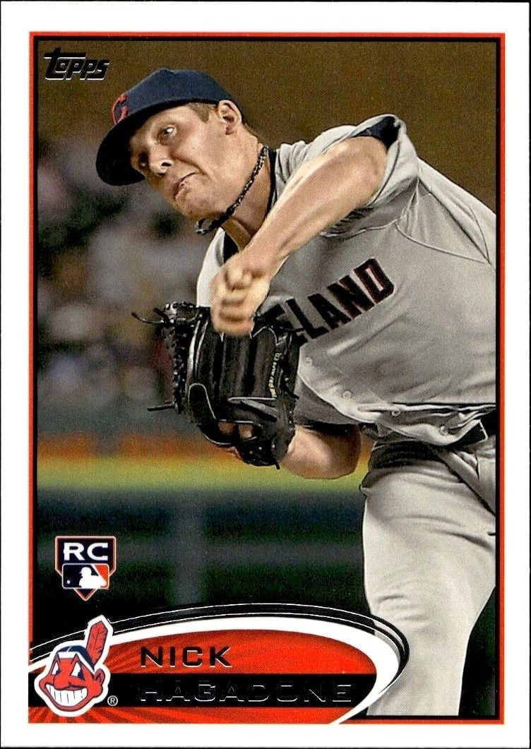 Nick Hagadone 2012 Topps #6 Baseball Trading Card - Front 2012 Topps Nick Hagadone #6 baseball trading card front