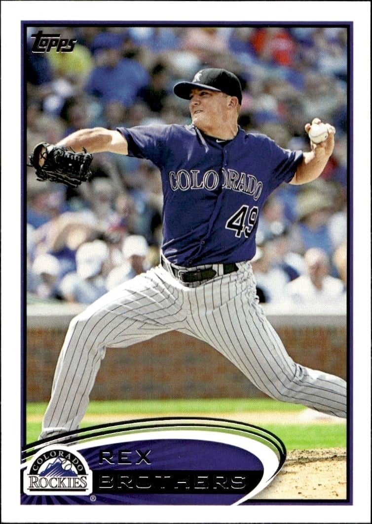 Rex Brothers 2012 Topps #72 Baseball Trading Card - Front 2012 Topps Rex Brothers #72 baseball trading card front