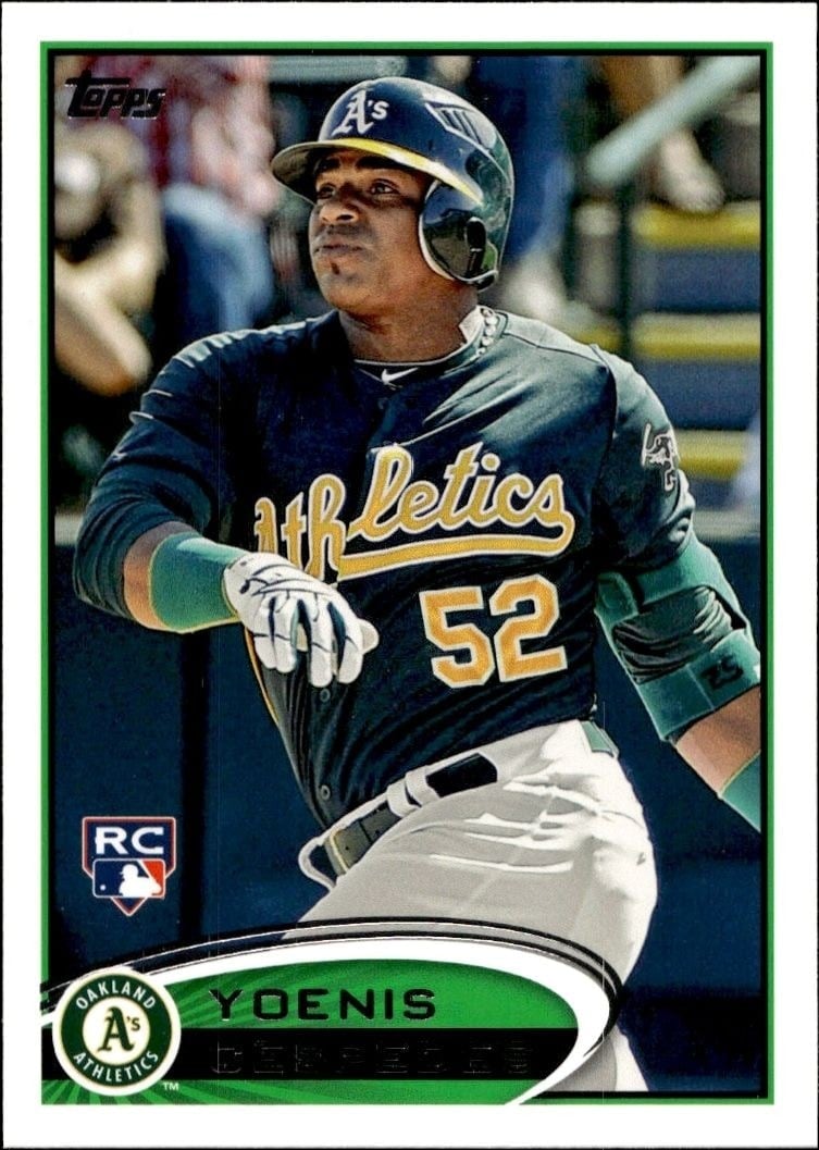 Yoenis Cespedes 2012 Topps #396 Baseball Trading Card - Front 2012 Topps Yoenis Cespedes #396 baseball trading card front