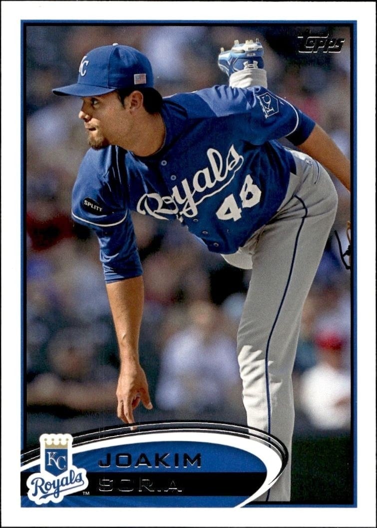 Joakim Soria 2012 Topps #387 Baseball Trading Card - Front 2012 Topps Joakim Soria #387 baseball trading card front