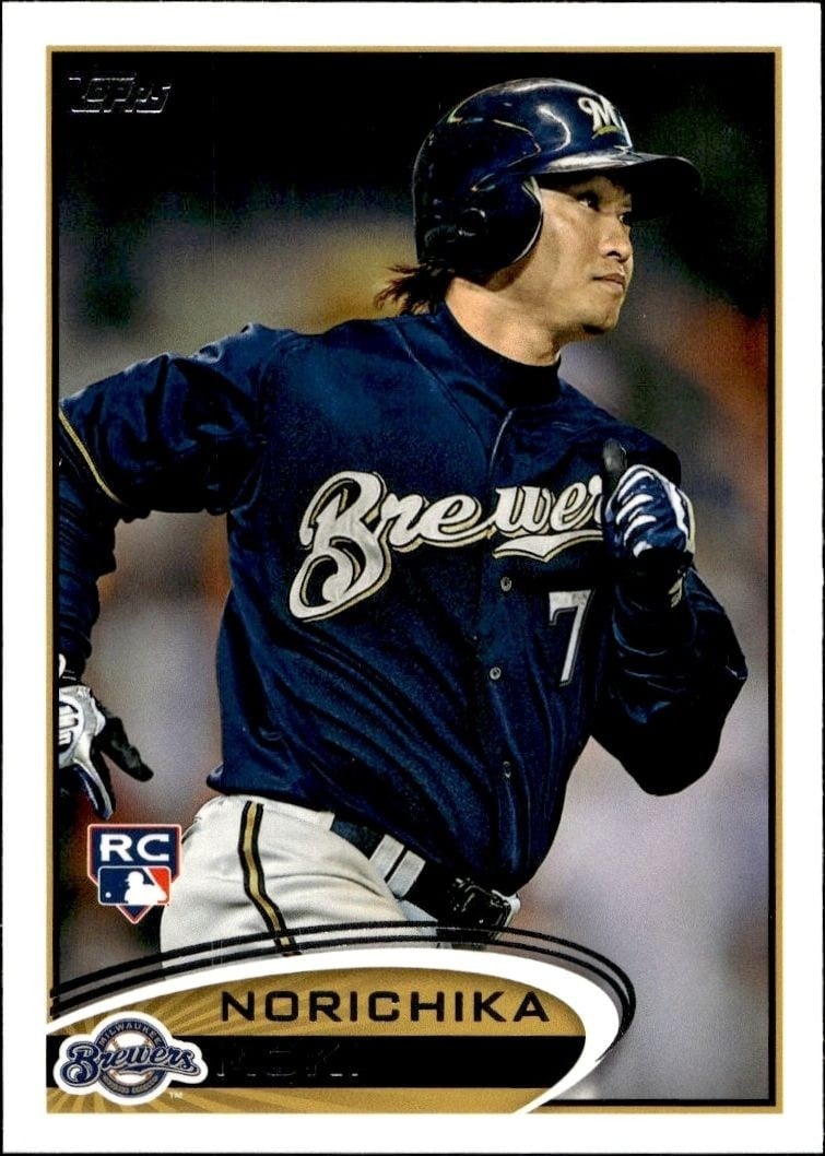 Norichika Aoki 2012 Topps #507 Baseball Trading Card - Front 2012 Topps Norichika Aoki #507 baseball trading card front