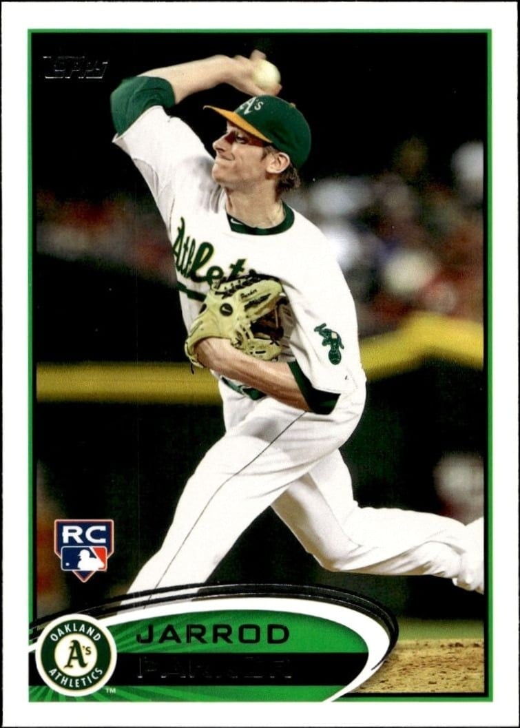 Jarrod Parker 2012 Topps #418 Baseball Trading Card - Front 2012 Topps Jarrod Parker #418 baseball trading card front