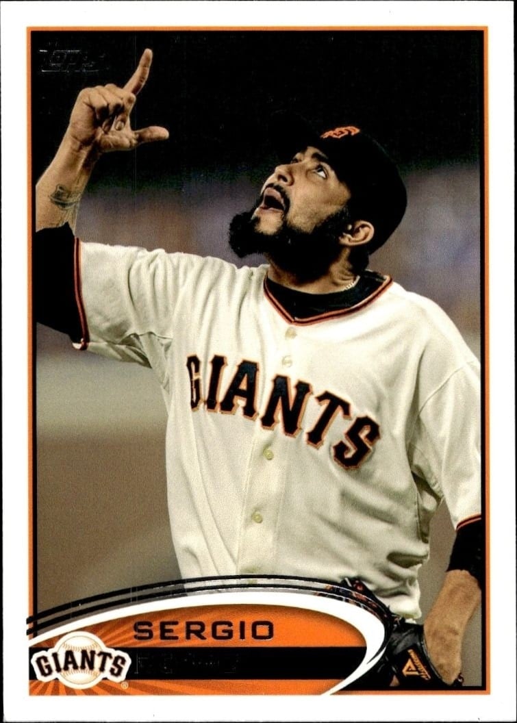 Sergio Romo 2012 Topps #379 Baseball Trading Card - Front 2012 Topps Sergio Romo #379 baseball trading card front