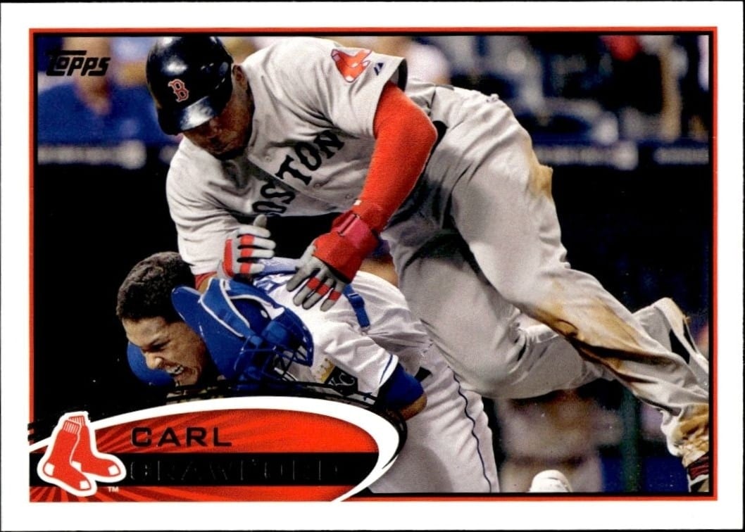 Carl Crawford 2012 Topps #368 Baseball Trading Card - Front 2012 Topps Carl Crawford #368 baseball trading card front