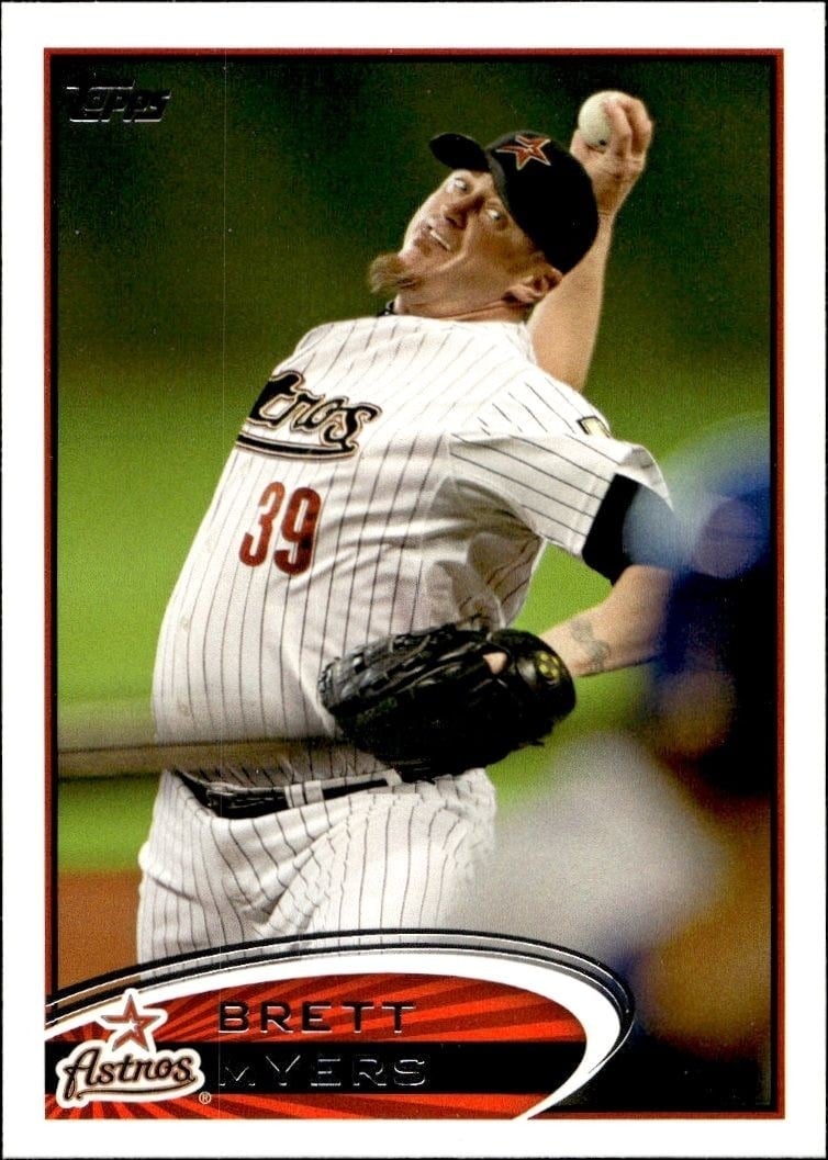 Brett Myers 2012 Topps #169 Baseball Trading Card - Front 2012 Topps Brett Myers #169 baseball trading card front