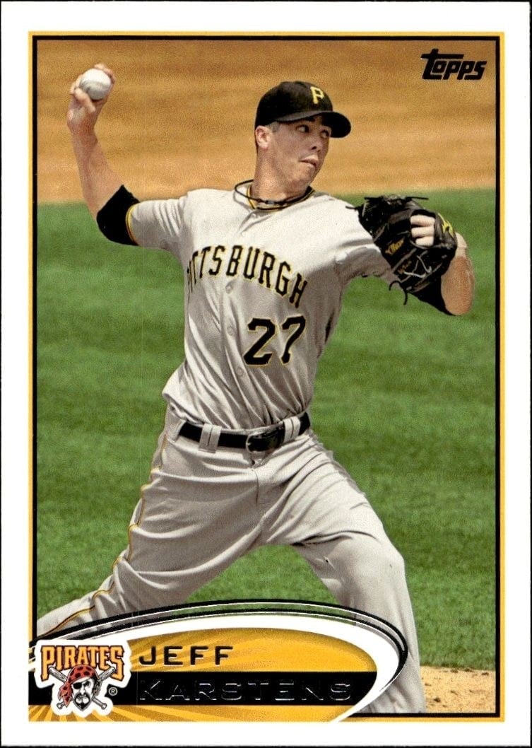 Jeff Karstens 2012 Topps #71 Baseball Trading Card - Front 2012 Topps Jeff Karstens #71 baseball trading card front