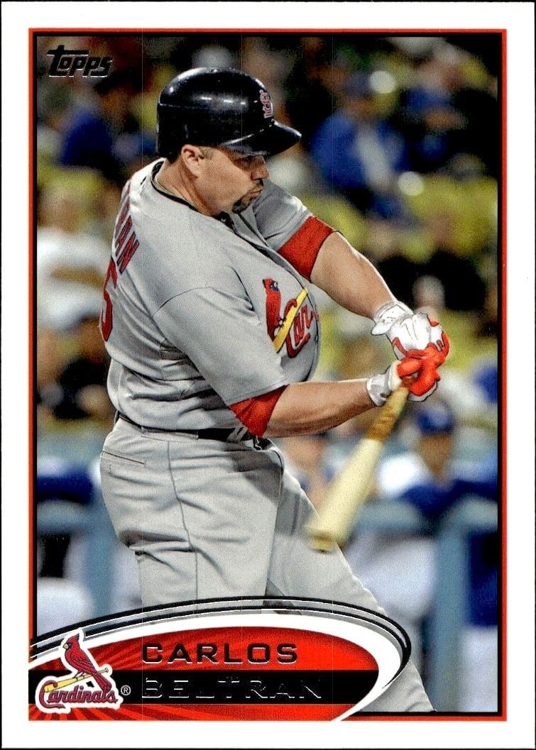 Carlos Beltran 2012 Topps #612 Baseball Trading Card - Front 2012 Topps Carlos Beltran #612 baseball trading card front
